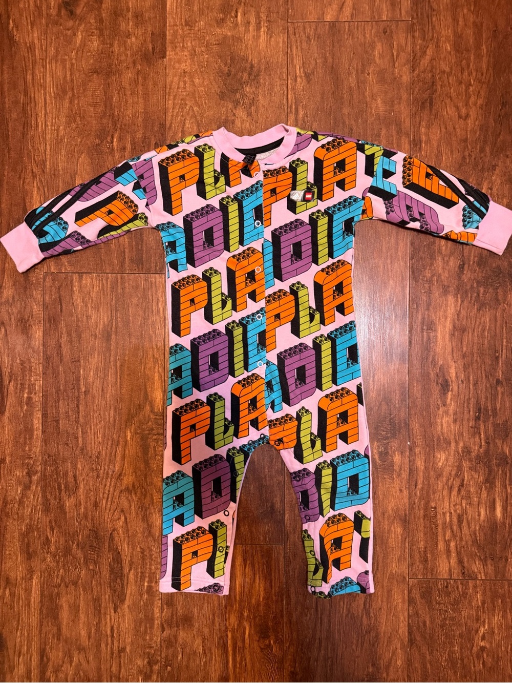 Adidas Kids Pink 'Play' Graphic One-Piece Romper